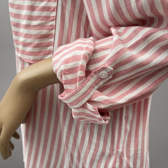 Casa Cabana Womens Striped Button-Down Shirt Red Pink White Womens XXL - Picture 4 of 12